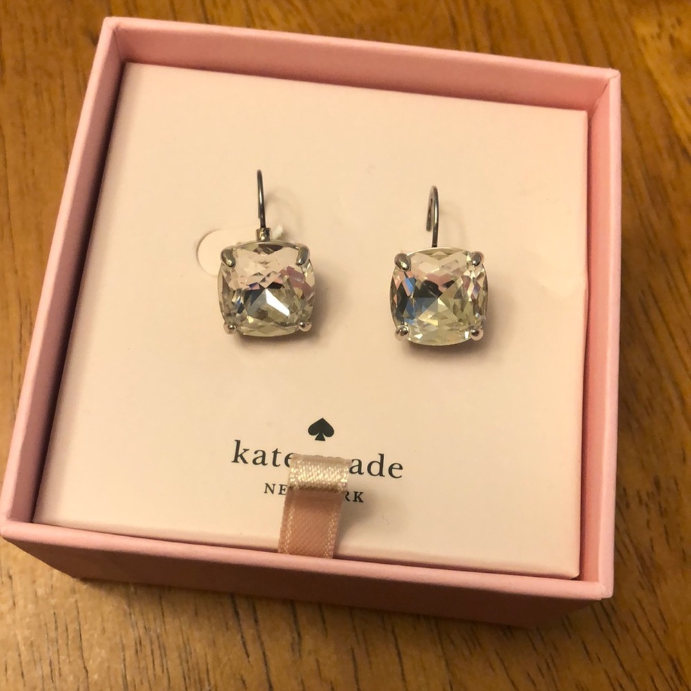 Kate Spade leverback cushion cut cubic zirconia earring - Picture 2 of 4